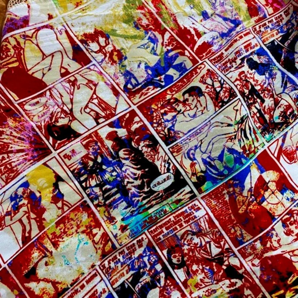 JEAN PAUL GAULTIER 94'/95' COMIC BOOK EROTIC 'SAFE SEX' PRINT SKIRT~NEW WITH TAG - Picture 2 of 11